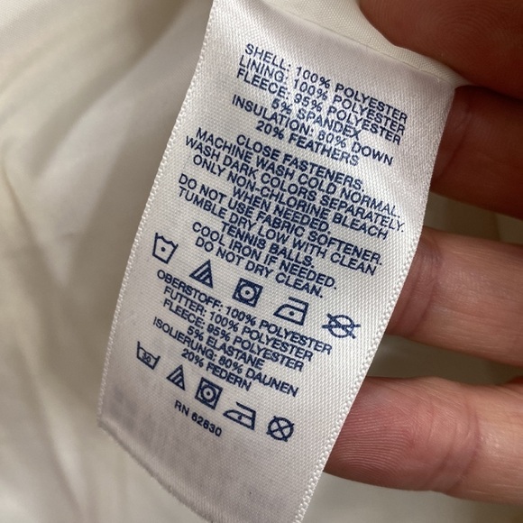 Lands End  Down vest Size S Cream stand up collar back waist detail gorp core - Picture 6 of 8